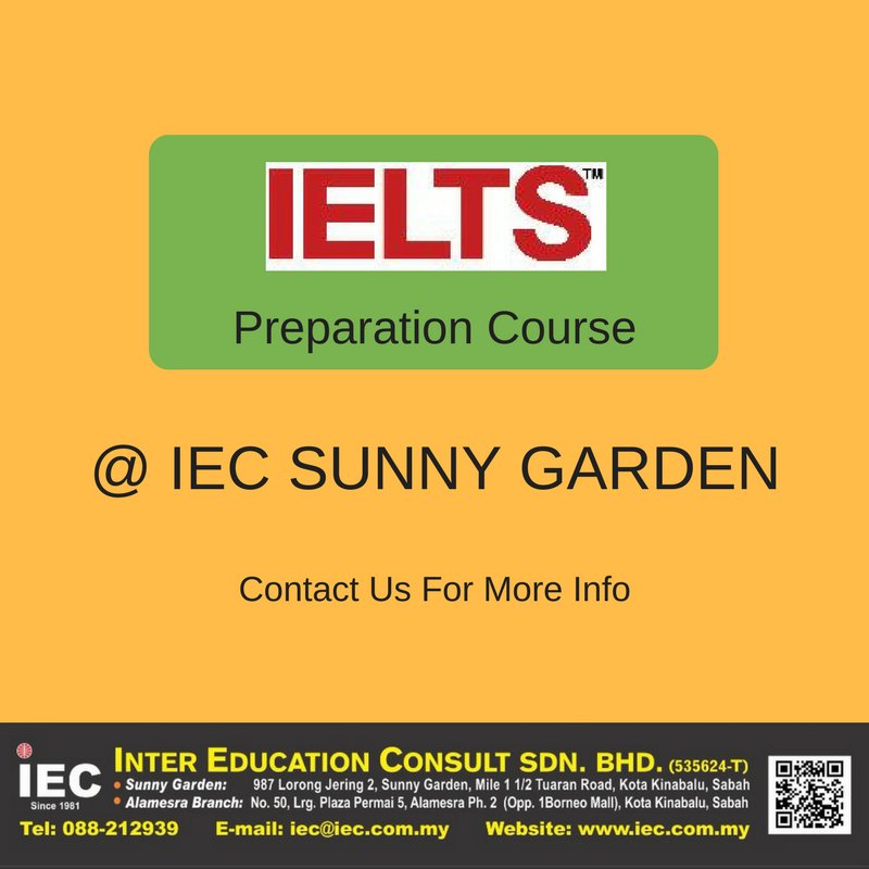 Register for our IELTS Prep Classes!
#iecsabah #ielts #englishcentre #malaysia #english #course #kotakinabalu #kkcity
