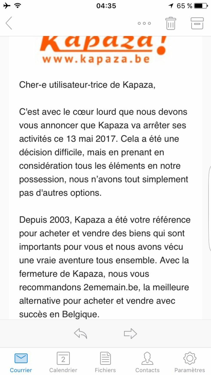 mathieu_tam's tweet photo. Le site de seconde main #Kapaza cesse ses activités le 13 mai. Il recommande l'utilisation de @2ememainBE https://t.co/BlM4Wj5q4I
