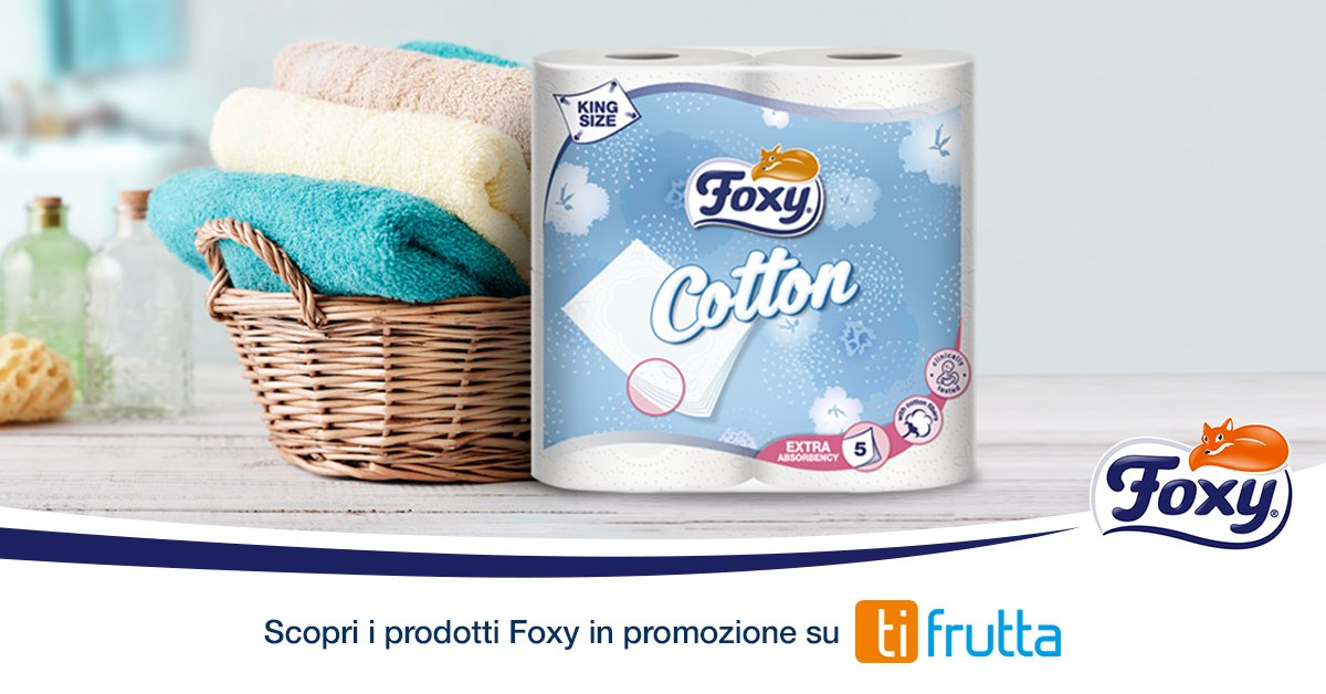 Cerchi i Foxy Cotton 4 rotoli in offerta esclusiva? Scarica l’app @ti_frutta: uno scatto allo scontrino e ricevi subito 1€ di sconto! 😉 https://t.co/3eIxAOggk9