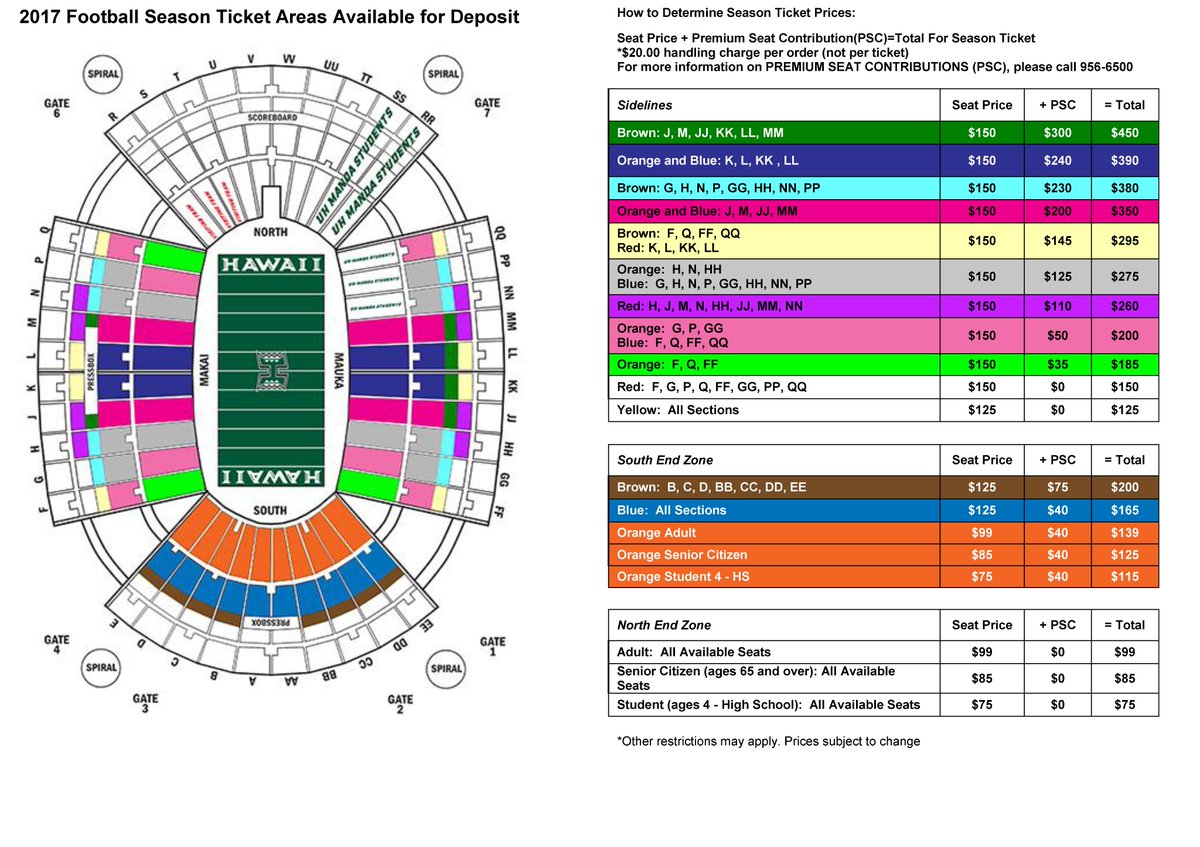 Aloha Stadium Seating Chart Rows