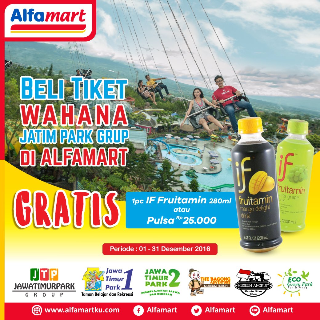 Free 1pc IF Fruitamin 280ml setiap pembelian tiket wahana
