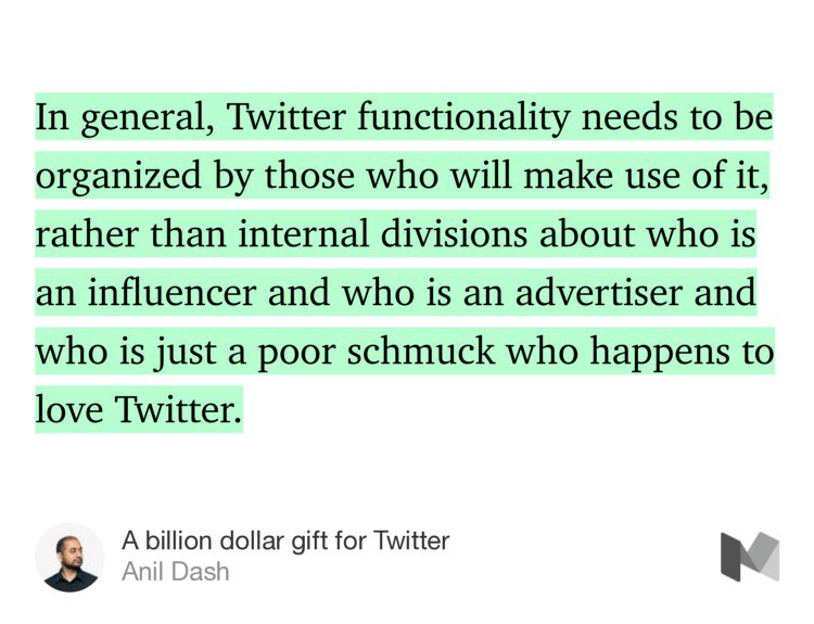bigyahu's tweet photo. “A billion dollar gift for Twitter” by @anildash #this #thisrightnow https://t.co/xT0ZXIL3Vs https://t.co/gVCBAOx5XW