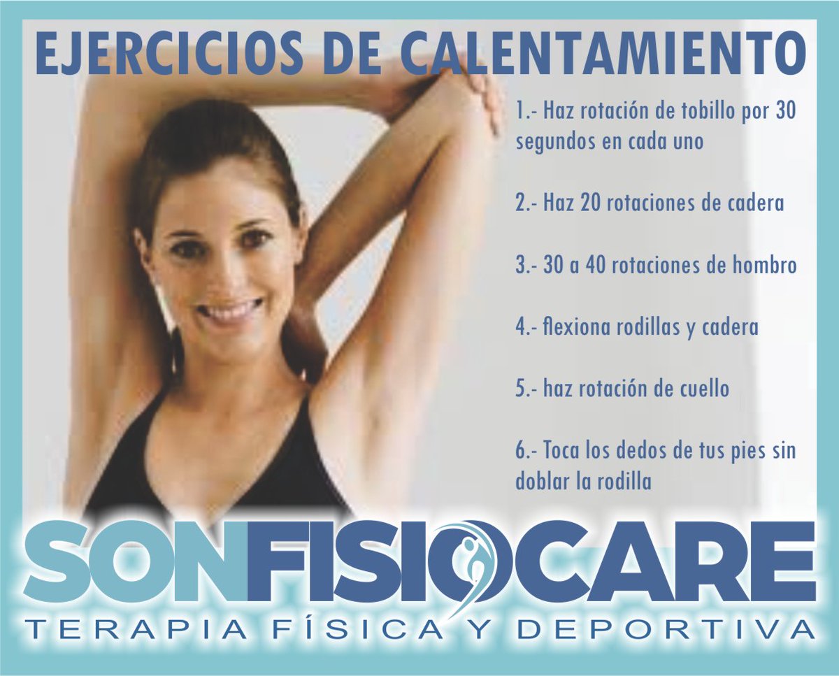 sonorafisio's tweet photo. #SonoraFisioCare piensa en ti, el calentamiento de los músculos es fundamental a la hora de hacer ejercicio y actividad física o deportiva. https://t.co/ZbkjmuleNC