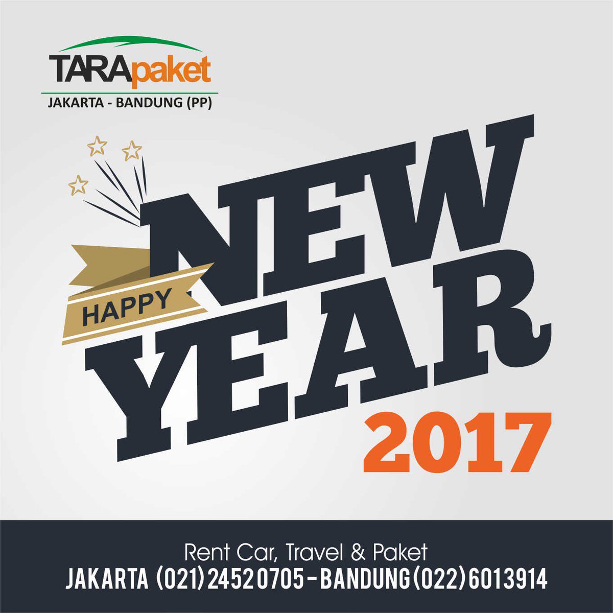 Segenap staf dan keluarga besar Tara Paket mengucapkan Selamat Tahun Baru 2017.📣🎆🎇🎉
#tarapaket #HappyNewYear2017 #TahunBaru #makasih2016