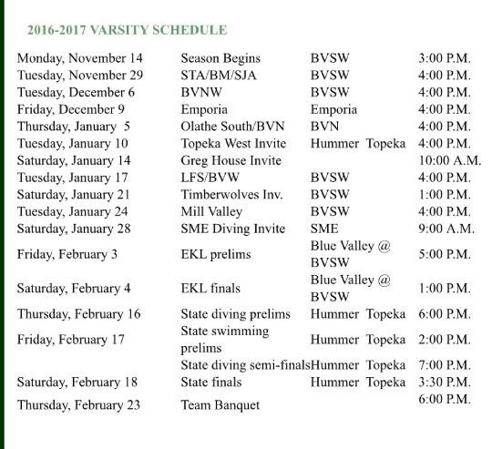 Here is the schedule for this season