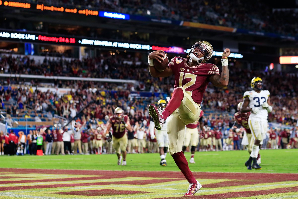 espn's tweet photo. What a game!

No. 11 Florida State scores a TD with :36 left and outlasts No. 6 Michigan 33-32 in an Orange Bowl instant classic. https://t.co/TOQVVLMkIn