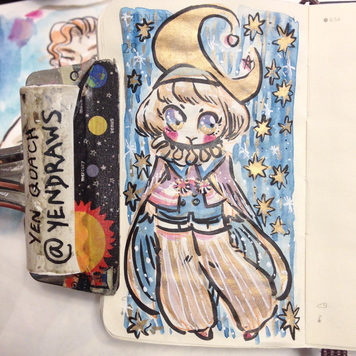 YenDraws's tweet photo. Goldenbug #illustration #draweveryday #ded2016 #art #moleskine #kuretake #gansaitambi #characterdesign #brushpen #daiso https://t.co/mWSOsX7IGQ