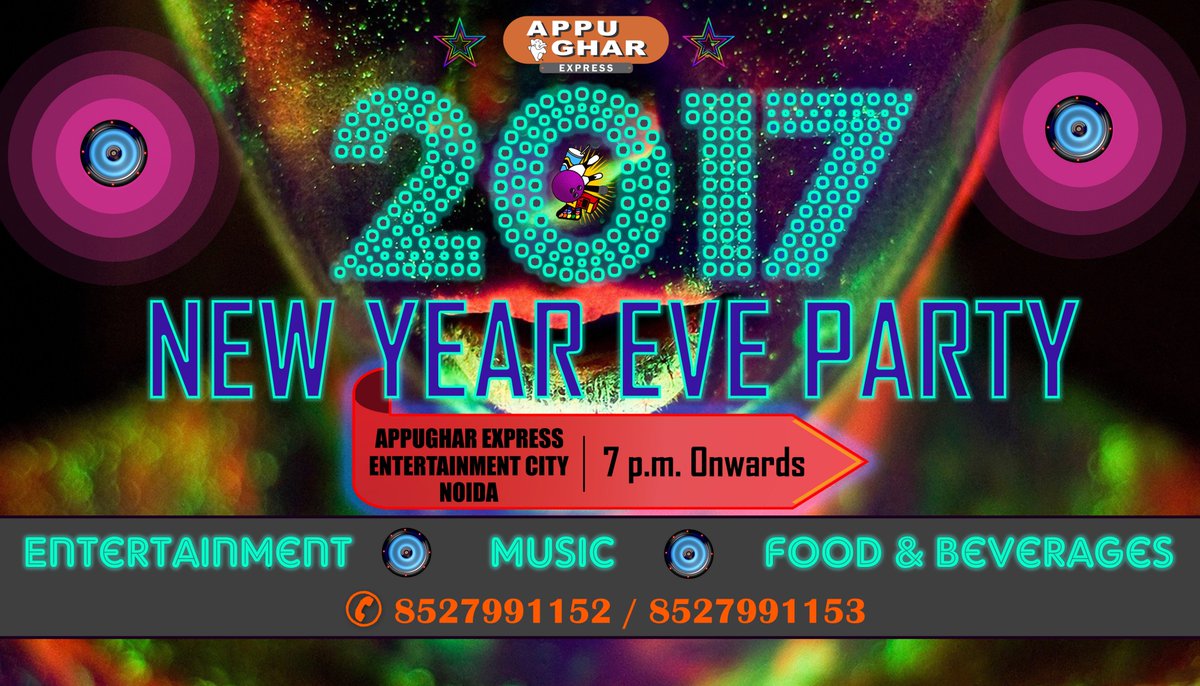 AppuGharParks's tweet photo. #AppuGharExpress #EntertainmentCity #Noida @IshqFM @FreeCharge
#NewYearsEve #GlowintheDark https://t.co/FJreQM9geg