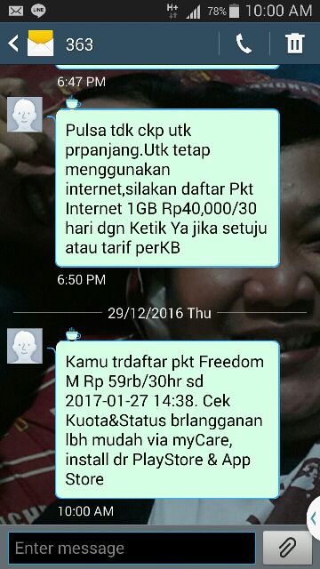 kok pulsa saya terpotong ya.. padahal sudah daftar paket? Mohon dicek.. makasih min
