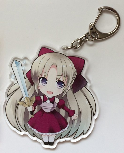 冬コミのグッズです。新刊のオリジナルキャラ、姫騎士セフィリアのアクリルキーホルダーが届きましたヽ('▽`)ノ #C91 