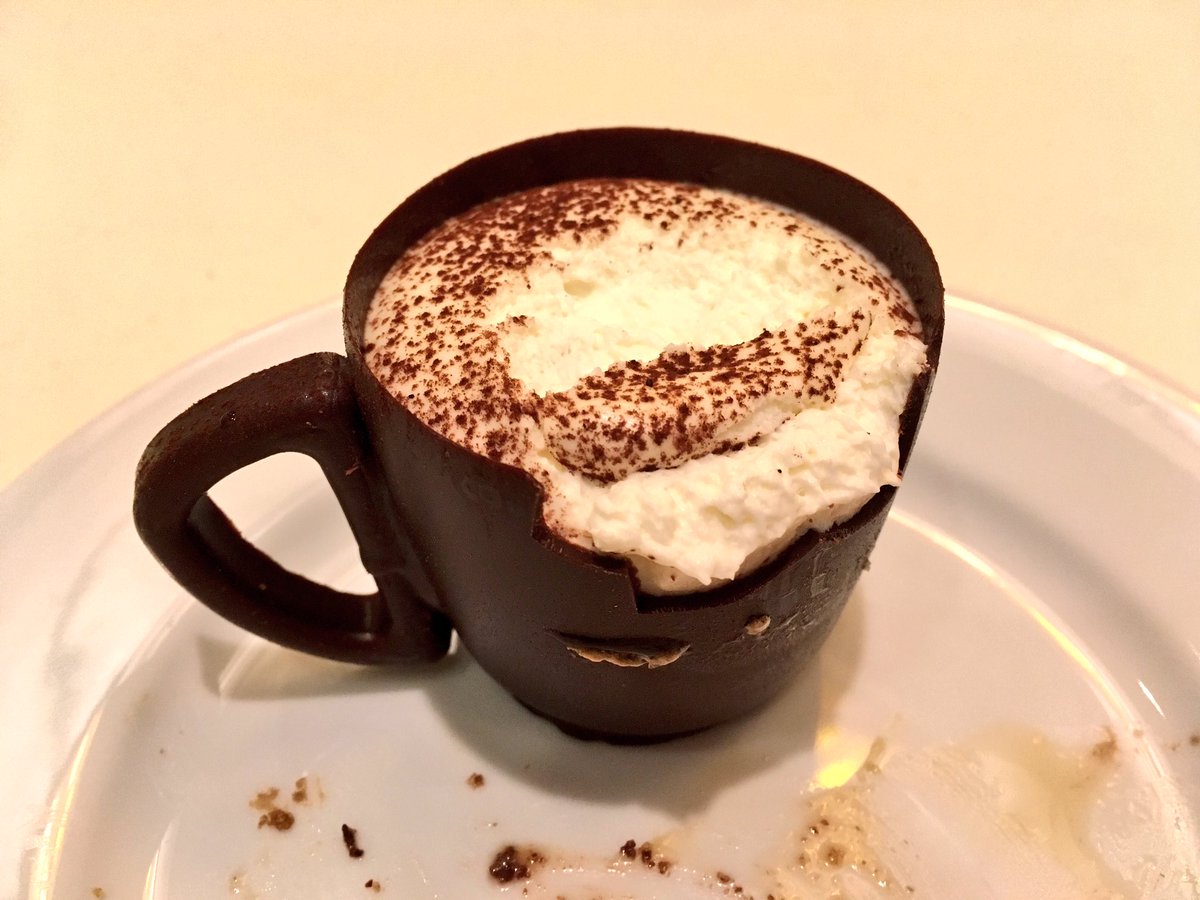 MattGladwell3's tweet photo. Had to go full Willy Wonka on the chocolate desert cup after dinner. https://t.co/AchQzVXyZe