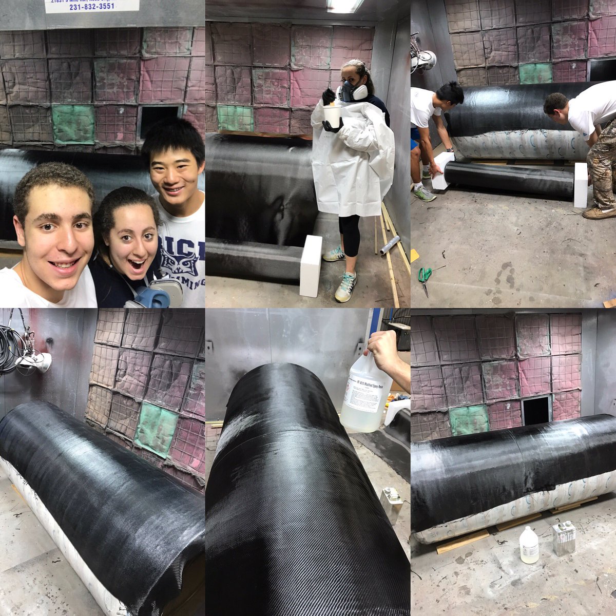 teamhyperlift's tweet photo. Completed the first round of our carbon fiber today!! Thanks to @EVRoberts_LLC for the resin #safetyfirst #breakapod #4weekstogo https://t.co/cUcnowO5Y2