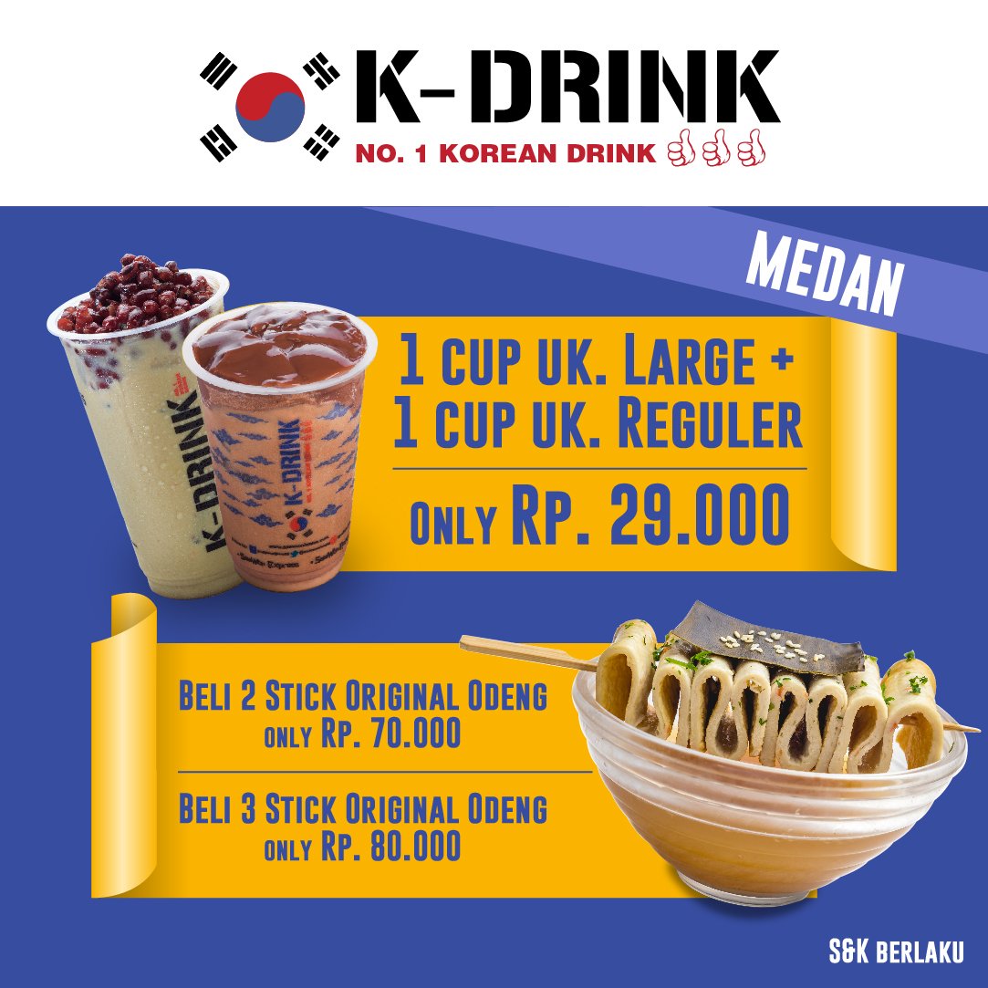 SamWonGroup's tweet photo. Psst... spesial buat K-DRINK Medan, ada deal super hemat yang bisa kamu dapatkan di sini: https://t.co/Vhw3GzEnc0 https://t.co/97fF5C2aaM
