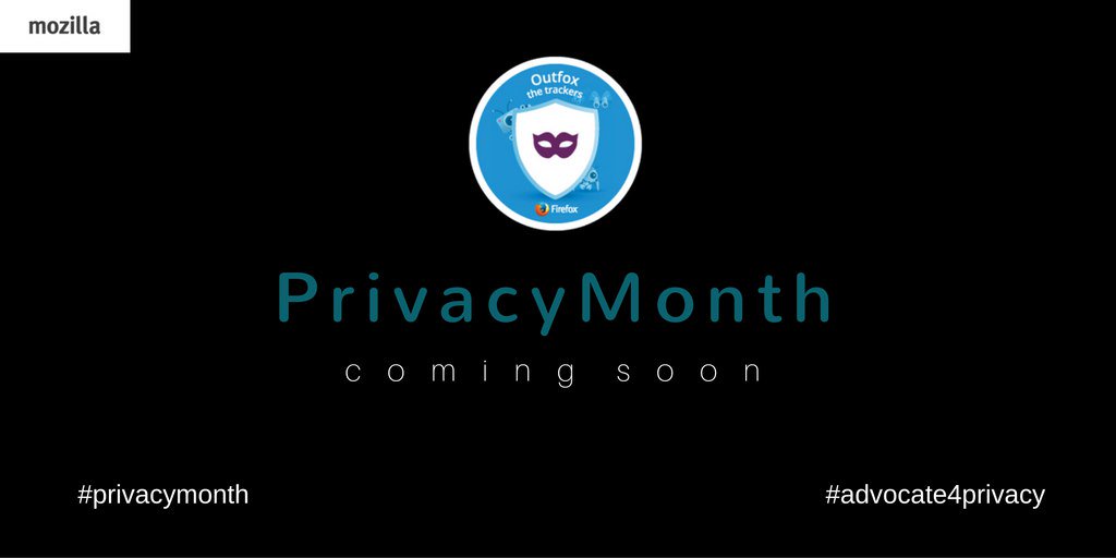 anknite's tweet photo. are you a rep/mozillian?
care about user privacy?
join us for #privacymonth campaign
signup: https://t.co/xu7vKDozm0 https://t.co/ygZDnldmg9
