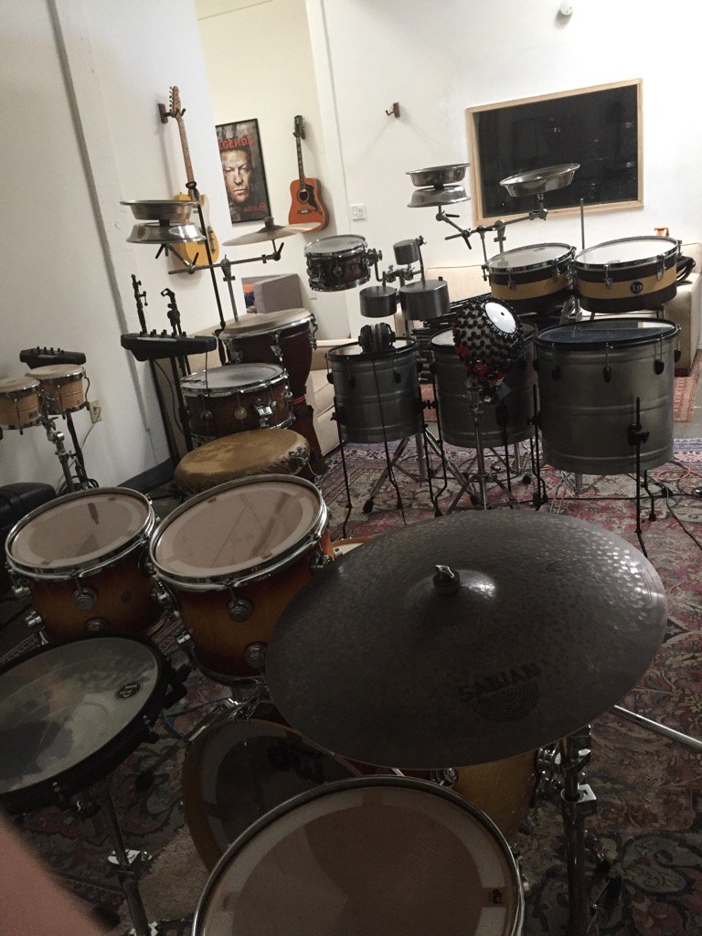 treeadams's tweet image. Battle drum brigade set up at the Treehouse for season 4! #the100 #jamminthroughtheholidays