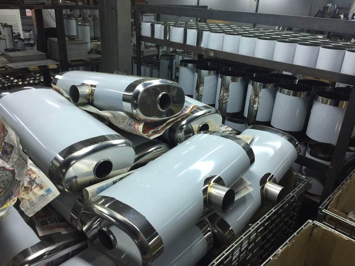 REMARK_EXHAUST's tweet photo. Mufflers getting ready for production #VWGolfGTI #gtimk7 #golfgti https://t.co/7EYJdXk3UK