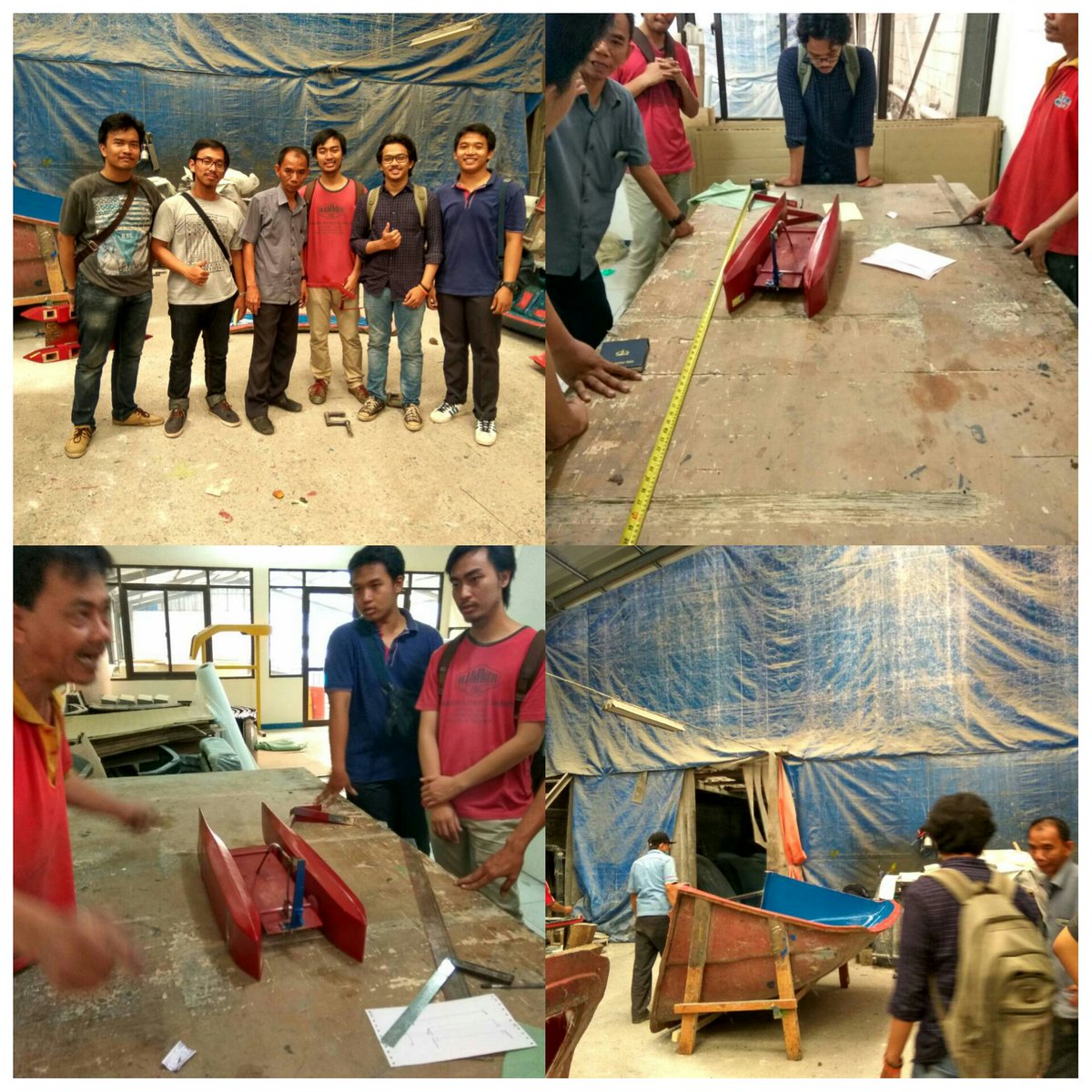 HydrosUITeam's tweet photo. Discussing our boat's molding with CV Wina Fiberglass #Hydrocontest2017 #HydrosUITeam #HTW_UI https://t.co/X00hgCy1AC