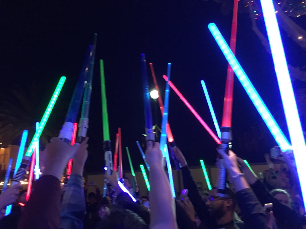 When visiting @DisneylandDTD and a tribute to Carrie Fisher is happening - you buy a <a href="/starwars/">Star Wars</a>  lightsaber and take part. Goodbye princess.