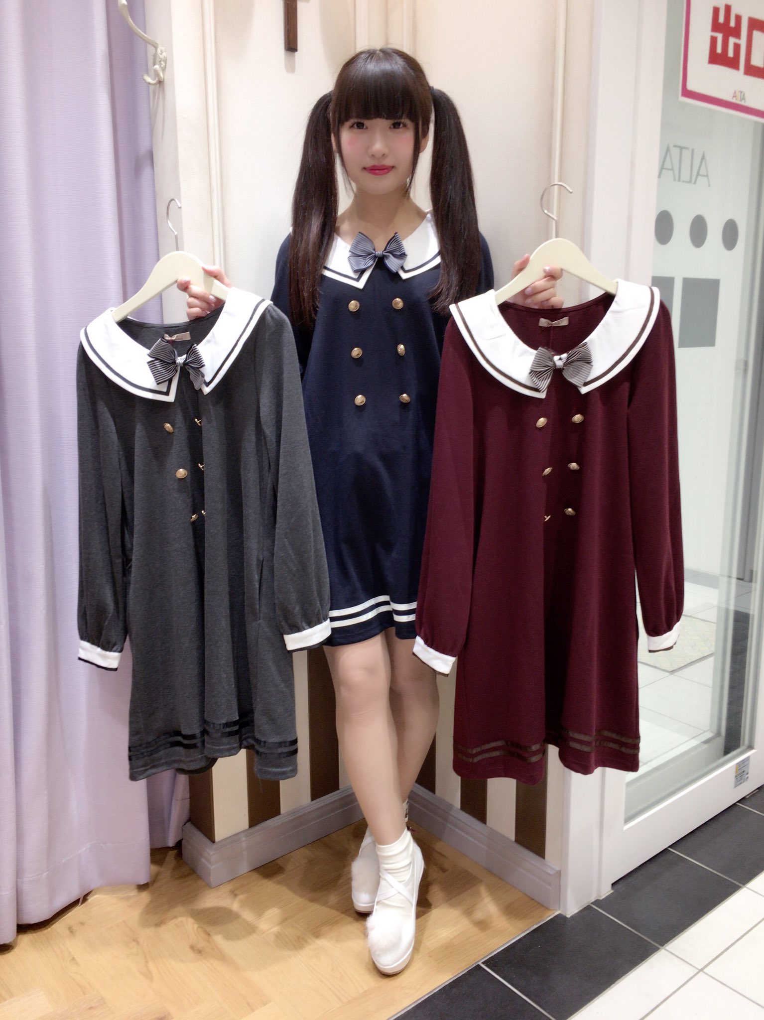 Twitter 上的 Amavel Classic原宿アルタ店 冬のsale時 毎年大人気で定番の セーラー裏毛ワンピース 柔らか生地で着やすく 着たシルエットもキレイなので １枚できまるワンピースです O Price 5994 Sale価格 Amavel アマベル 原宿アルタ T