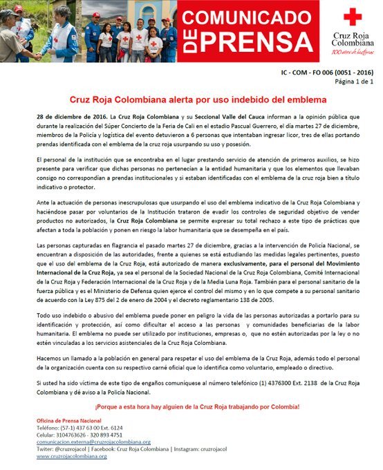 TICAtlantico's tweet photo. #ATENCION @cruzrojacol Expresa total Rechazo al Uso Indebido del Emblema @CRUZROJA_BQ @CICR_co @IFRC_es https://t.co/O5IkTrPXyI