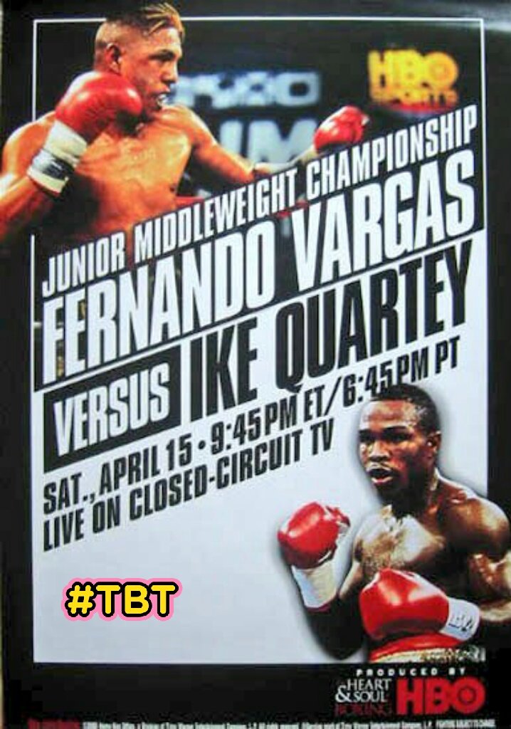 GoodOldBoxing's tweet image. 4-15-00 Fernando Vargas successfully defended the IBF light middleweight title against former WBA welterweight champion Ike Quartey #Boxing