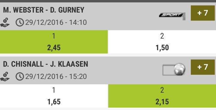JaggerBets's tweet image. Dardos.World Chmp. 
Vamos con Webster y Klaasen, apuestas separadas. Stk 2
Con que gane uno, tenemos beneficios! 🤑