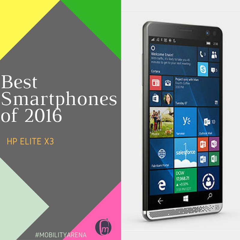 MobilityArena's tweet photo. Our pick of the 10 best Smartphones in 2016. No 8: HP ELITE X3. Storage (64GB) #16MPrear #8MPfront #4150mAh #4GBRAM #microSD #mobilityarena https://t.co/vwl1JozW43