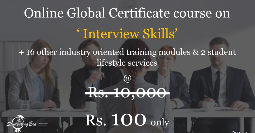 studentingera's tweet photo. Impress your #interviewer & other skills to get trained with.
All for just #100
click @ https://t.co/qOA1stiNqt #student #StudentEcoSystem https://t.co/ti8z4nQ5Ea