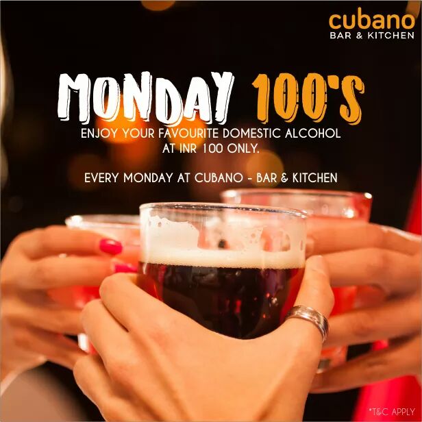 CubanoMumbai's tweet photo. Who says Mondays have to be horrible! Cubano will make them all better with our drinks just for INR 100! https://t.co/pxEoCurmBg
