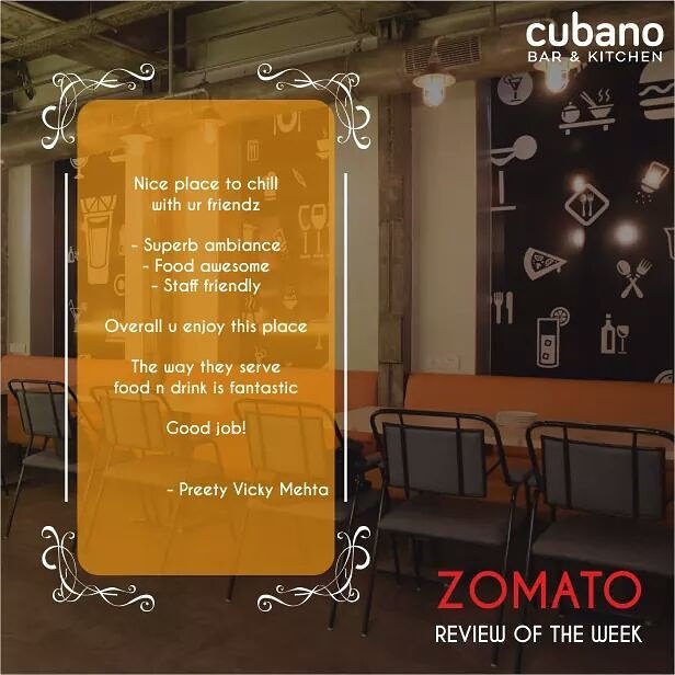 CubanoMumbai's tweet photo. Thank you for the wonderful review Preety! https://t.co/2Wpv8MoUjd