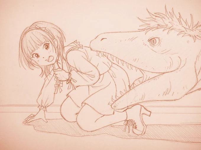 昨年の今日描いたPMとふくちゃん 