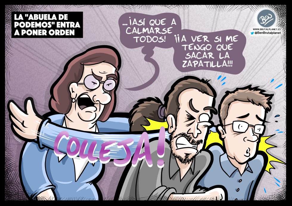 Borja_Ben_Art's tweet photo. "La 'Abuela de Podemos' entra a poner orden"
#Viñeta en @Diario_16

https://t.co/kC5Xy4afZh

#LaCafeteraOcéanoÁfrica #AlertaContaminacionEP https://t.co/qERPDnvOTX
