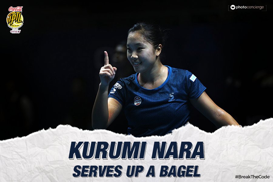 iptl's tweet photo. .@japan_warriors' Kurumi Nara inflicted the first bagel of #IPTL2016 when playing against the @UAERoyals! Was this your favourite moment? https://t.co/Yvliqox2XW