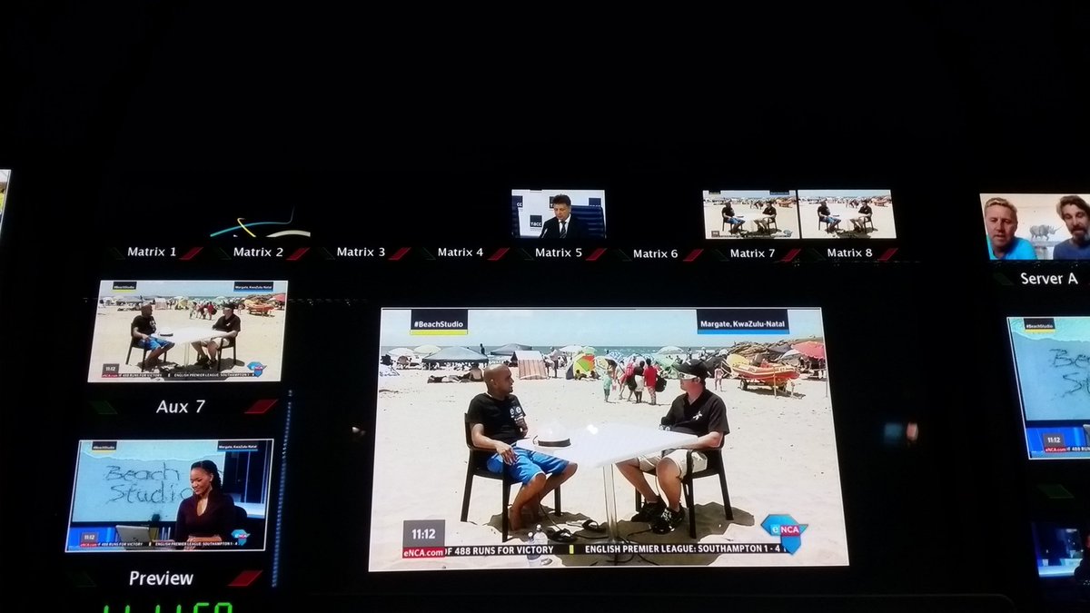 yashini_p's tweet photo. #beachstudio tough job for @DasenThathiah - 'working' on the beach. As @CathyMohlahlana said, he's "living his best life!" https://t.co/avTp7GKCsE