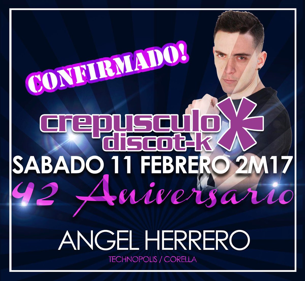 djangelillo's tweet photo. El sabado 11 de febrero nos vemos en el #42aniversario de DISCOTECA CREPUSCULO https://t.co/jsBXru0MzC