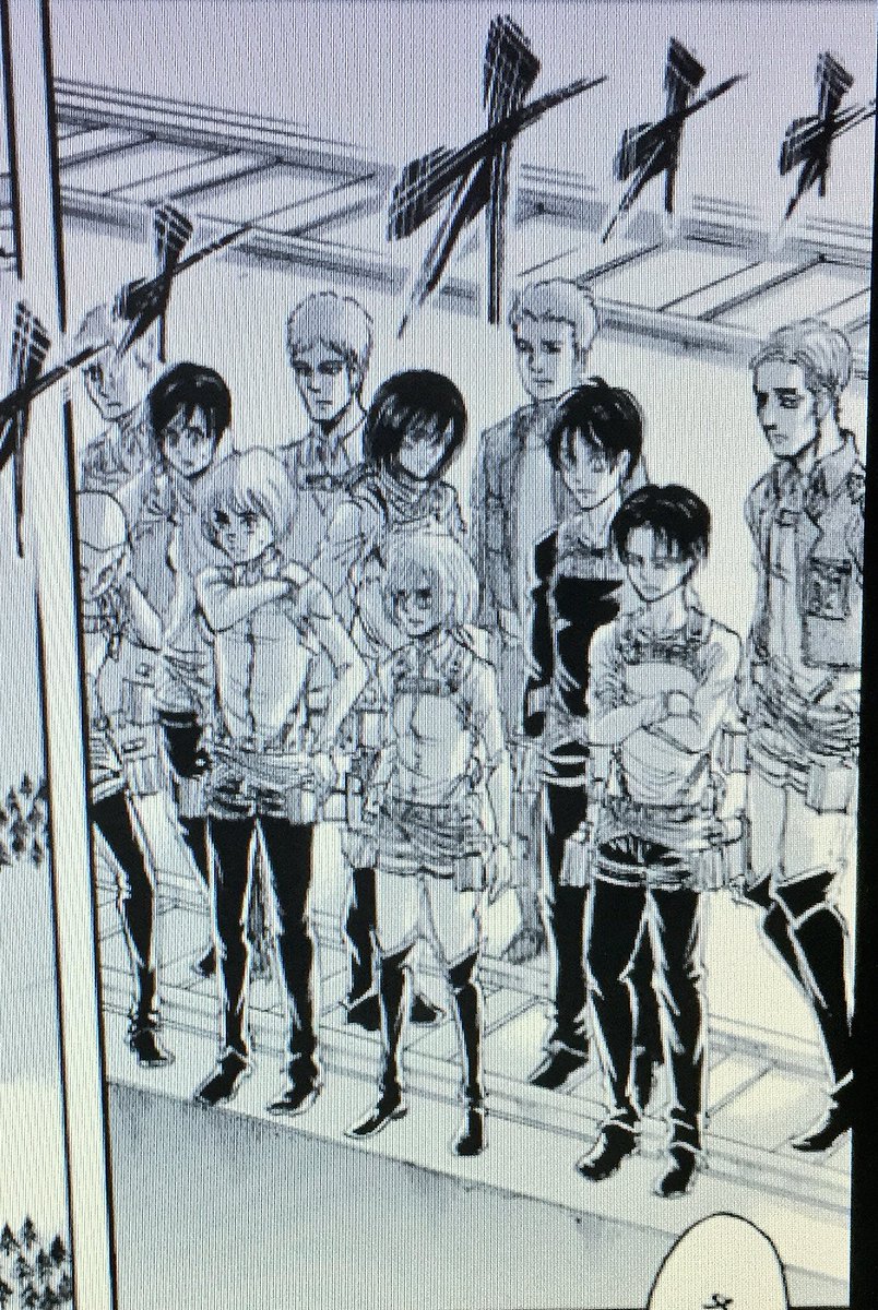 Modu 全身図の身長差の際立ちもさることながら顔アップになったときに完全にフレームアウトするコニーとヒストリアと見切れる兵長 の新リヴァイ班ちっちゃいものクラブ