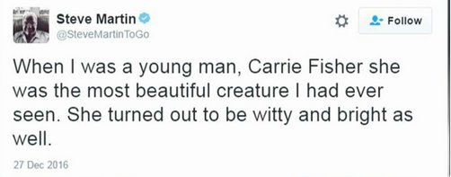 If this from Steve Martin triggers you, you are addicted to outrage and need help. Do you really think Carrie Fisher would be offended?