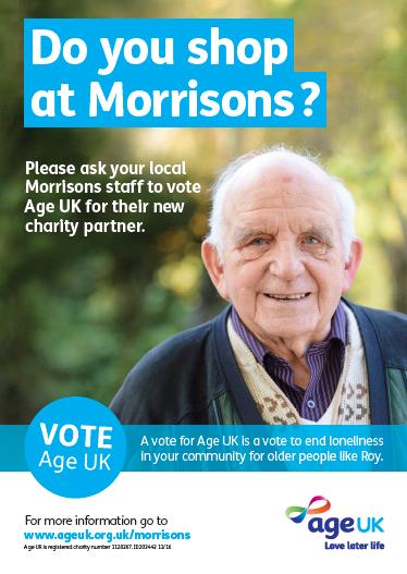 AgeUKCamden's tweet photo. We’re in the running to be @Morrisons new charity partner! https://t.co/9n5k5NhnTY  #VoteAgeUK https://t.co/ZbyT3x7qr2