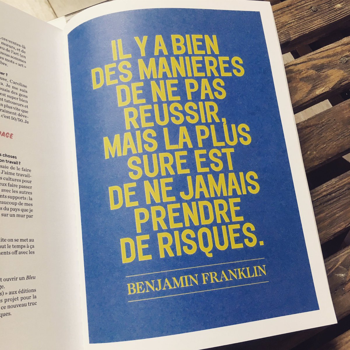 Hop hop on se motive avec cette phrase de #benjaminfranklin trouvé dans mon petit mag <a href="/_EncoreMagazine/">Encore Magazine</a> premier numéro