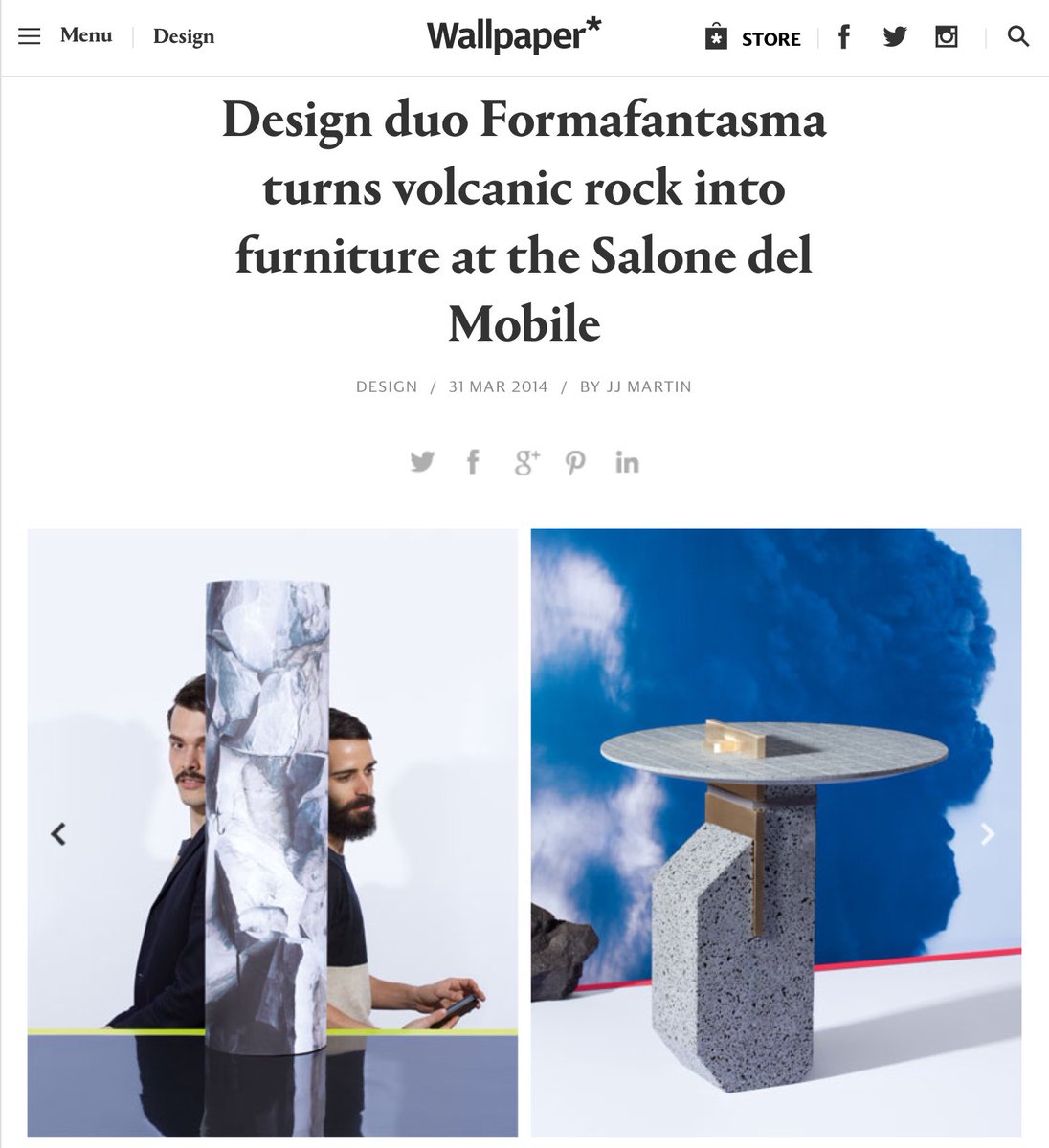 Design duo <a href="/formafantasma/">formafantasma</a> transformed basalt from banal to breathtaking bit.ly/wallpaperforma… #innovation #salonedelmobile2014