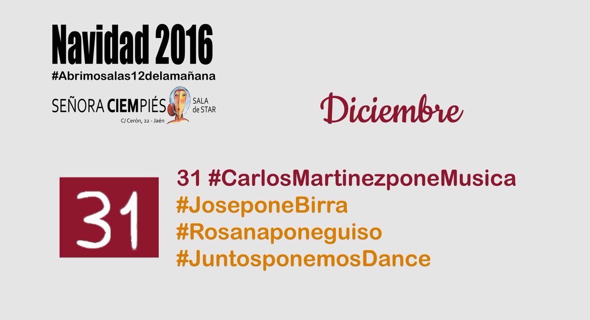 sra100pies's tweet photo. El 31 de diciembre repetimos. Abrimos a las 12:00. Sra.Ciempiés te pone un guiso para acompañar la cerveza.Y Carlos Martinez pone vinilos https://t.co/lmeSuSibwJ