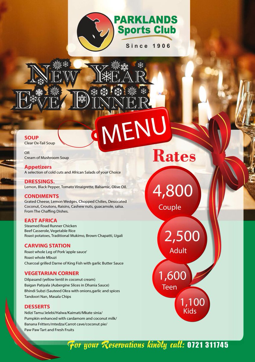parklandsports's tweet photo. Come Enjoy our Sumptuous Delicacy Menu as We usher in the New Year at Parklands Sports Club https://t.co/8J3K6RLRgR