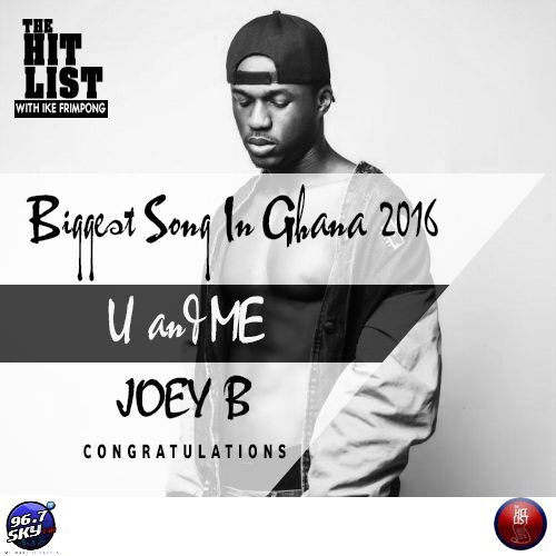 skyfm967's tweet photo. A record of 10 weeks at No. 1.
A total of 19 weeks on THE HITLIST! @1RealJoeyB 's You X Me is THE BIGGEST SONG IN GHANA FOR 2016. Congrats https://t.co/n5xwa7xGVK