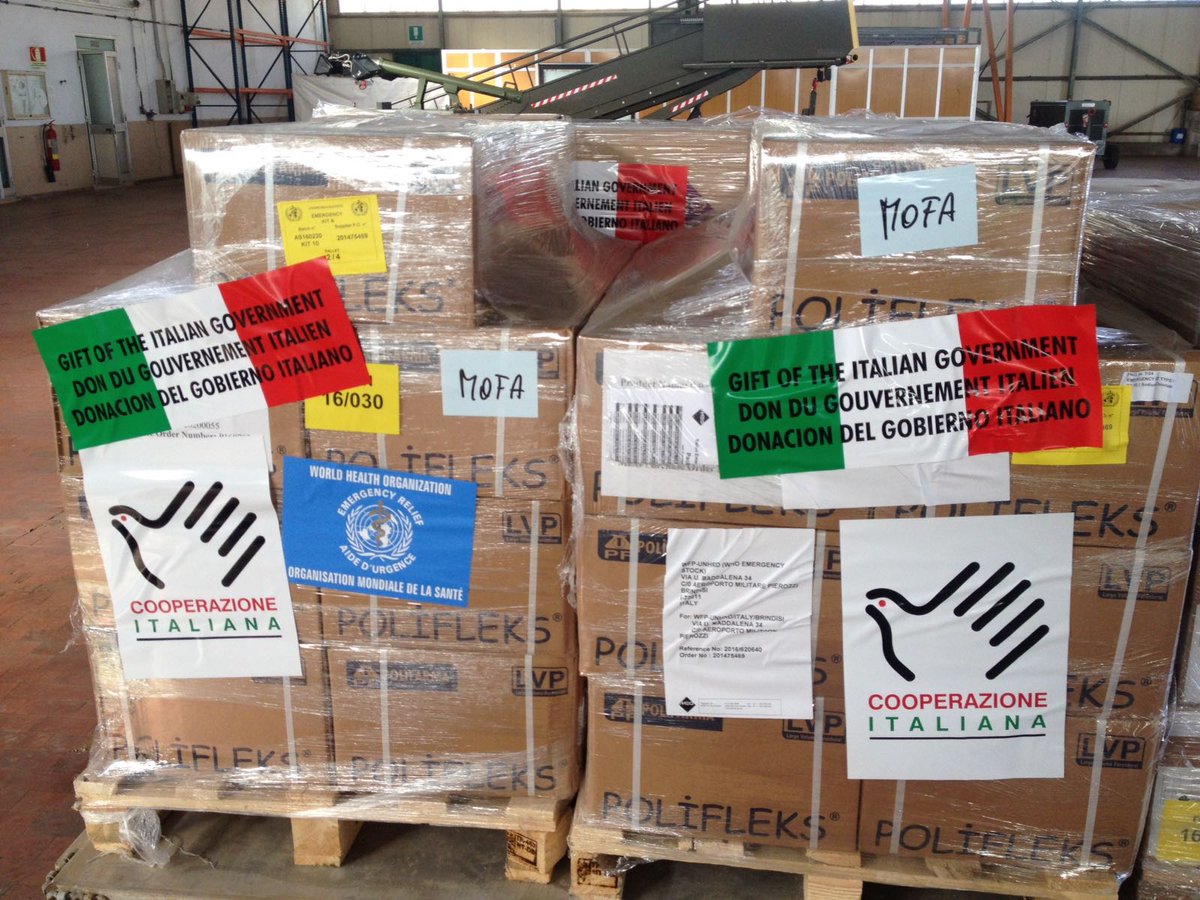 Giunta a #Bassora spedizione umanitaria partita dalla base <a href="/unhrd/">UN Humanitarian Response Depot</a> di #Brindisi e destinata alle popolazione sfollate di #Fallujah