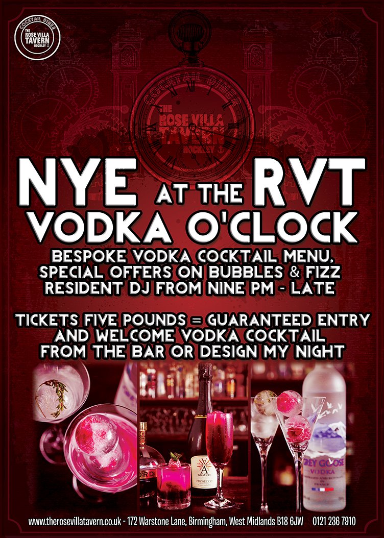 RoseVillaTavern's tweet photo. Bespoke Vodka cocktails, cool soundtrack & no dramas!
#NYE #JQ #NYEinJQ #RVTVodka #BnTXmas
https://t.co/xAzEpglYjA https://t.co/dYPHKwHcdg