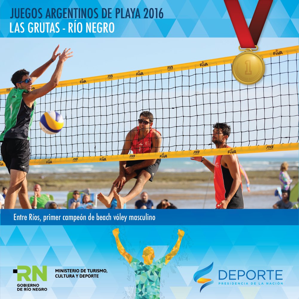 #JuegosPlaya2016 #BuenJueves El beach voley fue protagonista en Las Grutas y Julián Azaad y Joel León llevaron el oro para Entre Ríos