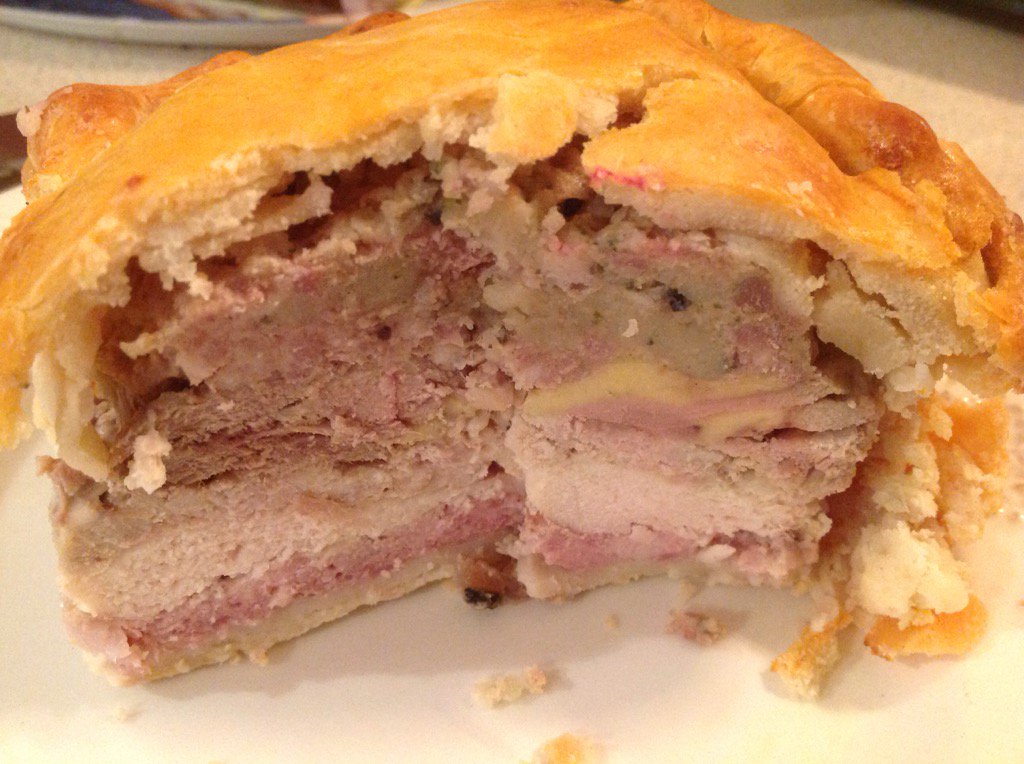 Last night evening meal, homemade raised game pie from #Aldeburgh Cafe. Fabulous.