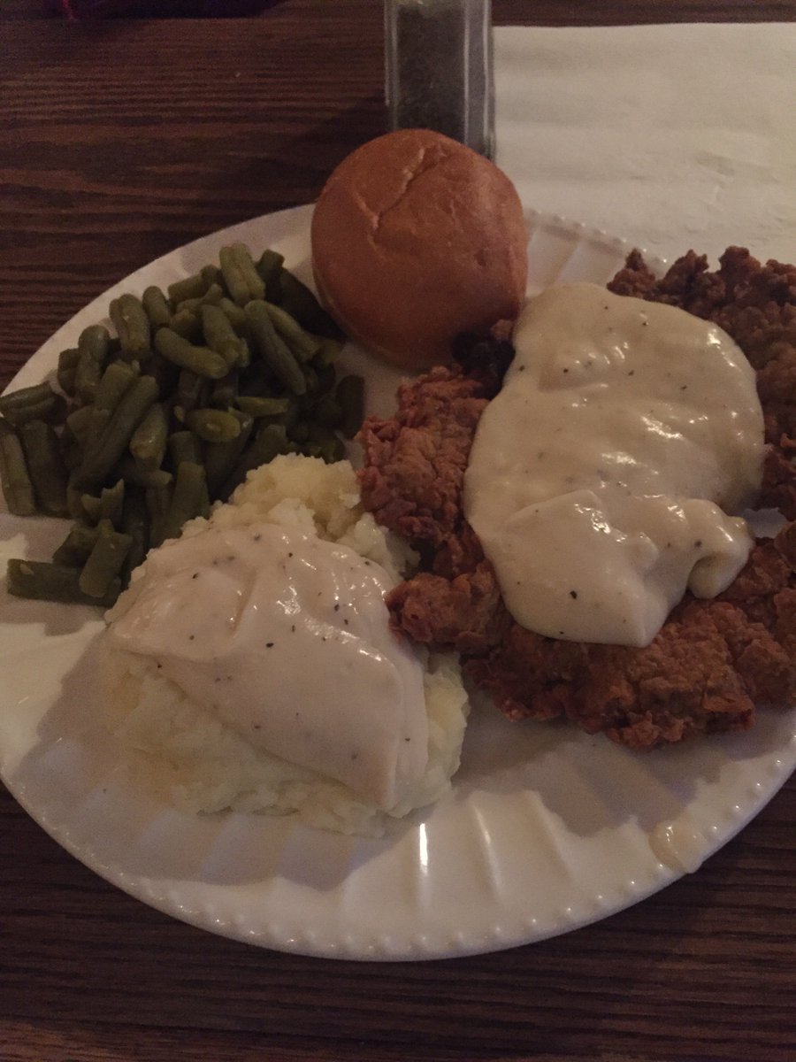 ConroysPub's tweet photo. It’s back! Today’s special is Chicken Fried Steak with mashed potatoes &amp; gravy, green beans &amp; toast. Get ‘em while they last! #TBT #LFK https://t.co/p1NcfnOzwG