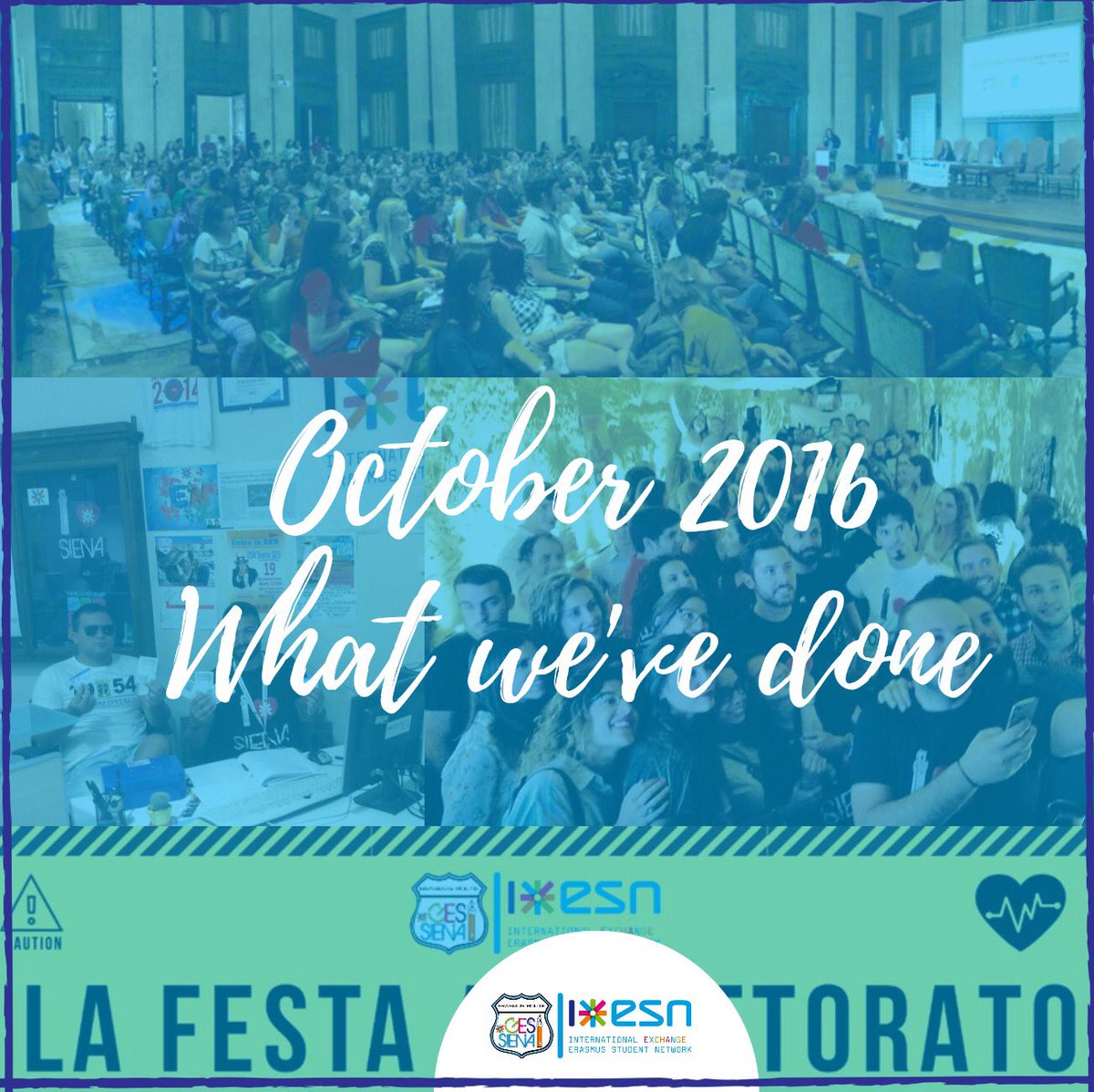 ESNSienaGES's tweet photo. Our 2016 ❣️

🗓OCTOBER, a month of:
CONFERENCES✅ 
OFFICE ✅
BUDDY SYSTEM ✅
WELCOME DAYS ✅

#ESNSienaGES #GESweCAN #WhatWEveDONE #Our2016 https://t.co/NyxkzcRsZZ