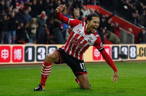 PrimeurTransfer's tweet image. Virgel van Dijk zorgde gisteren na 68 seconden al voor een doelpunt helaas verloos Southamton wel met 1-4